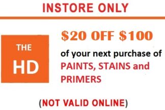 HOME DEPOT 20 OFF 100 for paint