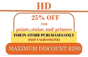 25% paints, stainst and primer HD coupon HD coupon
